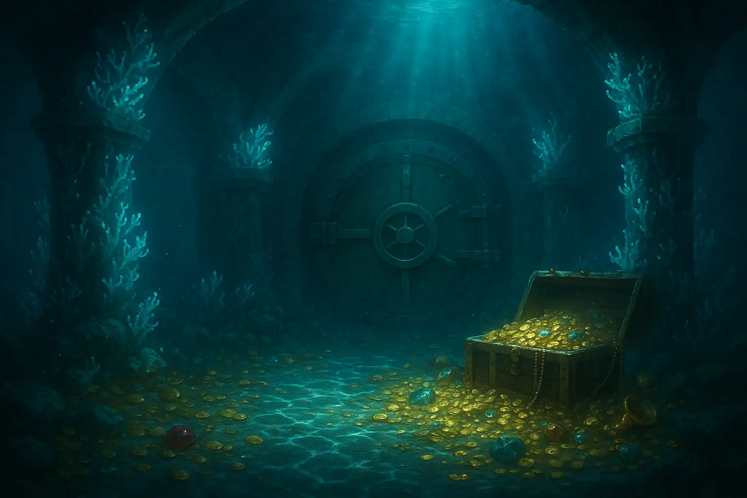 Underwater treasury vault representing the Mythoswin Casino review